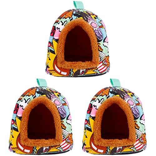 Kisangel 3 Stück Haustiernest Haustierbett Heimtierbedarf Nest Haustierschlafnest Warmes Für Hamster Hamsterhöhle Meerschweinchen Winterkissen Haustierschlafhaus Warmes von Kisangel