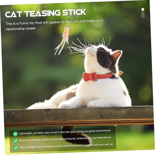 Kisangel 3 Stück Teiliges Katzenspielzeug mit Bunten Satinbändern und Federn Interaktives Kätzchenspielzeug Aktivität und Spaß für Wohnungskatzen und Kätzchen von Kisangel