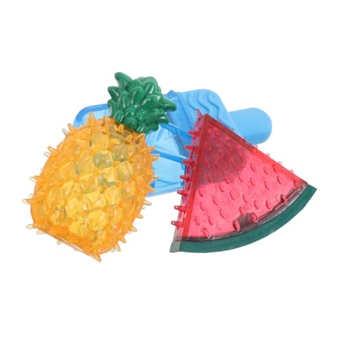 Kisangel 3stücke Teiliges Kühlspielzeug Für Hunde Gefrierbares TPR-kauspielzeug in Wassermelonen Ananasform Interaktiv Für Welpen Zahnpflege Und Sommergebrauch Für Kleine Bis von Kisangel