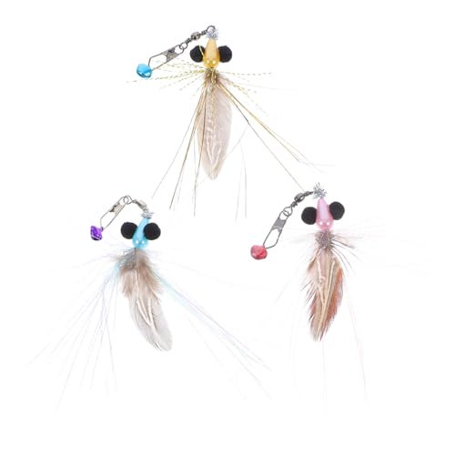 Kisangel 3stücke Ersatz Katzenspielzeug Würmer Pack Nachfüllpackungen Mit Glöckchen Weiche Faser Katzenangel Teaser Für Innenbereich Interaktives Katzenzubehör Zum Üben Und Spielen von Kisangel