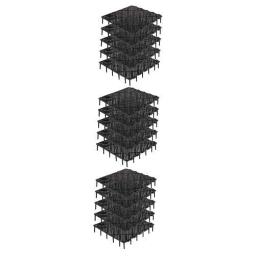 Kisangel 3 Sets Aquarium Bodenplatte PVC Bodenplatte Schwarz für Drachenfische Seefische 10 Stück * 3 von Kisangel