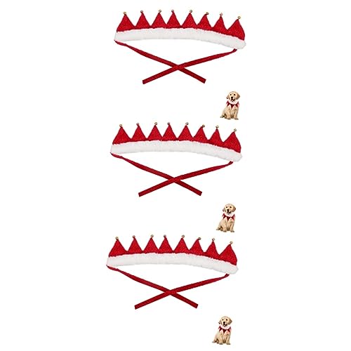Kisangel 3stücke Weihnachtlicher Haustier-schal Mit Glöckchen Für Hunde Und Katzen Verstellbares Atmungsaktives Design Für Festliche Anlässe Und Familienfeiern von Kisangel