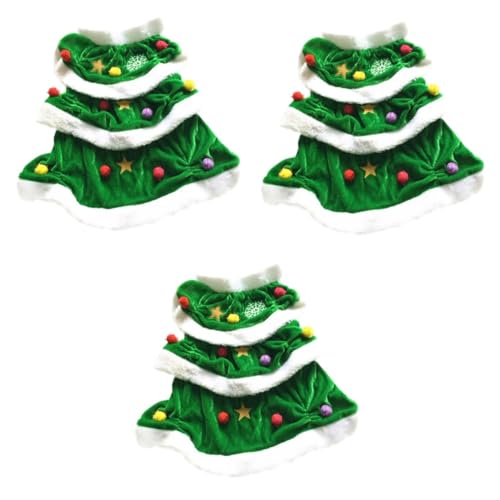 Kisangel 3St Haustierkleid für Party weihnachtskostü Hunde Weihnachts hundepullover Weihnachts-Hundepullover pet Weihnachten Cosplay Outwear Weihnachtsbaum äntel Hundekleidung Modellieren von Kisangel