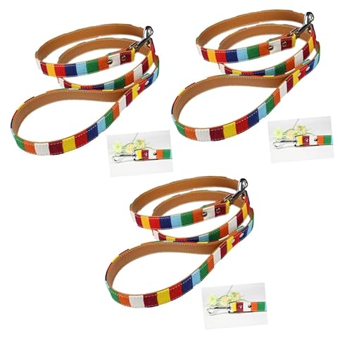 Kisangel 3St Heimtiertraining führen hundegurt hundelaufband Hundetraining führen für Haustiere keilriemen Trainingsleine für Haustiere Regenbogenleine Hündchen Leinen Halsband von Kisangel