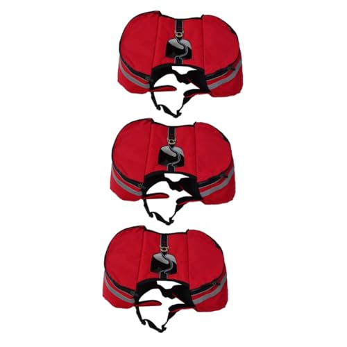 Kisangel 3 Stücke Hund Rucksack Wandern Pack Leine Haken Rot Größe S Oxford Stoff Für Pet Reise von Kisangel