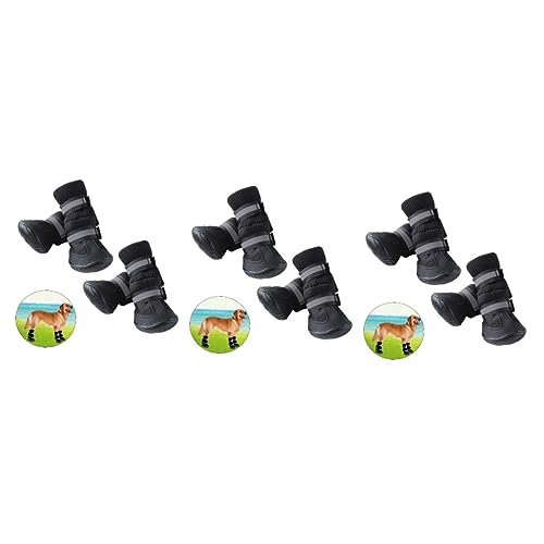 Kisangel 3 Stück Hundestiefel Pfotenschutz Haustierschuhe Schutz Hundeschuhe Für Hunde Welpen Regenstiefel - Sohle Verstellbarer Verschluss Schwarz Kisangel 3 Stück Hundestiefel Pfotenschutz Haustierschuhe Schutz Hundeschuhe Für Hunde Welpen Regenstiefel - Sohle Verstellbarer Verschluss Schwarz von Kisangel