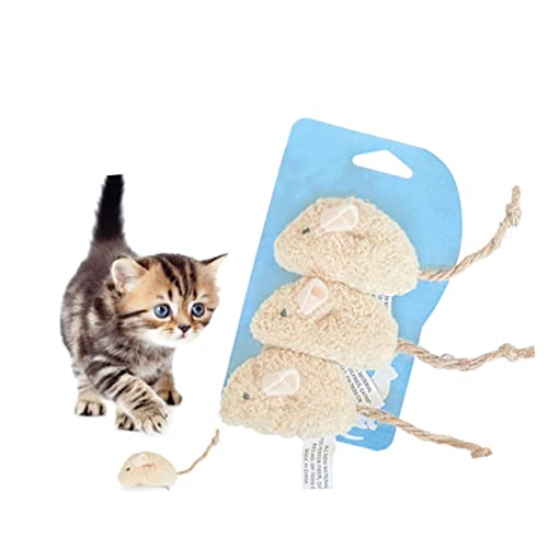 Kisangel 3St Katzenspielzeug interaktives Spielzeug Kitten Spielzeug Kätzchen Spielzeug Kinderspielzeug Spielzeuge Plüschtier Katze Teaser Mäuse Spielzeug lustige Katze Katzengras von Kisangel