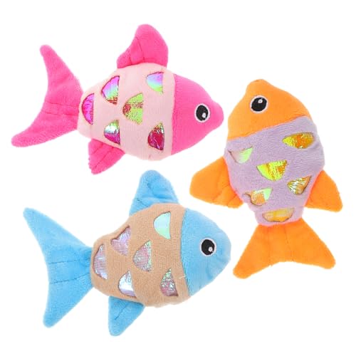 Kisangel Fischspielzeug Für Katzen Interaktiv 3 Stück Plüsch Katzenspielzeug Tonpapier Leuchtende Farbe Kätzchen-Teaser Haustier-geistesspielzeug Zufällige Farbe Kisangel Fischspielzeug Für Katzen Interaktiv 3 Stück Plüsch Katzenspielzeug Tonpapier Leuchtende Farbe Kätzchen-Teaser Haustier-geistesspielzeug Zufällige Farbe von Kisangel