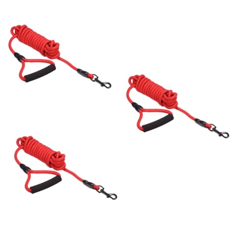 Kisangel 3 Stücke Heavy Duty Hundeleine Training Gepolsterter Griff Nylonleine Für Mittlere/große Hunde Kontrolle Freiheit Rot von Kisangel