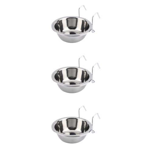 Kisangel 3stücke Edelstahl Futter Und Wassernapf Für Haustiere Hängend Rostfrei Spülmaschinengeeignet Für Vögel Hunde Und Katzen Lösung Für Futter Und Wasseraufbewahrung Käfigen von Kisangel