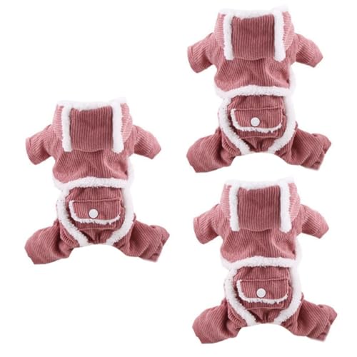 Kisangel 3St Warme Kleidung für Haustiere hundewintermantel Hunde Winterjacke Pyjamas für Kinder Kleider für den Winter Kinderpyjamas Nachthemd Kordkostü für Haustiere Hundekleidung Jeans von Kisangel