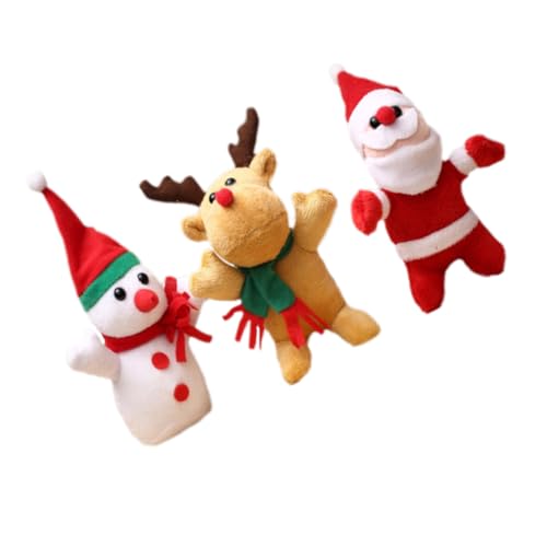 Kisangel Super Kuscheliges Weihnachts-plüschtier-Set 3-teilig Weihnachtsmann- Hirsch- Und Schneemannfiguren Für Den Schreibtisch von Kisangel