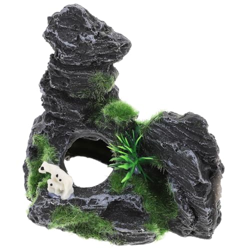 Kisangel 3-teiliges Aquarium- -Set Mit Fischhöhlen-Dekorationen Kunstharz-Handwerk Und Berglandschaft Für Süßwasseraquarien von Kisangel