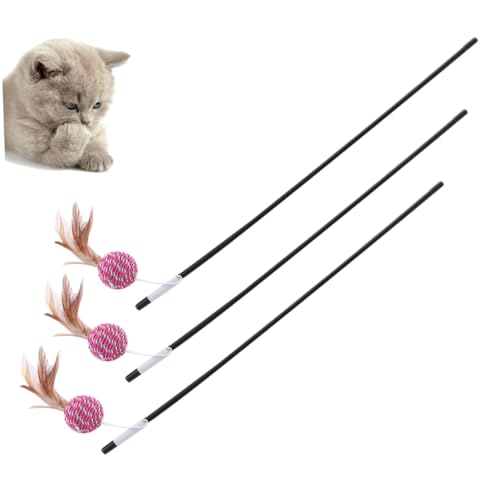 Kisangel 3stücke Teiliges Interaktives Katzenspielzeug Mit Bunten Federn Katzenangel Für Bewegung Und Spielspaß Geeignet Für Kätzchen Und Katzen Zufällige Farben von Kisangel