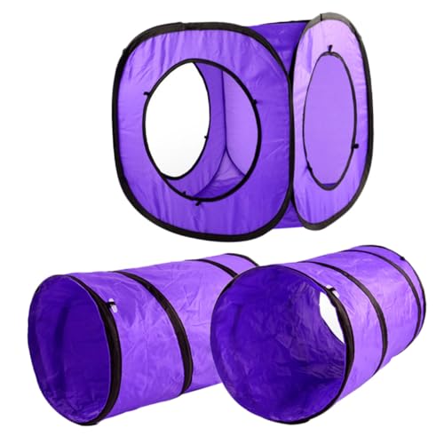 Kisangel Haustier Katze Tunnel Rohr Spielzeug Kit 3pcs Faltbare Quietschende Interaktive Kätzchen Tunnel Spielzeug von Kisangel