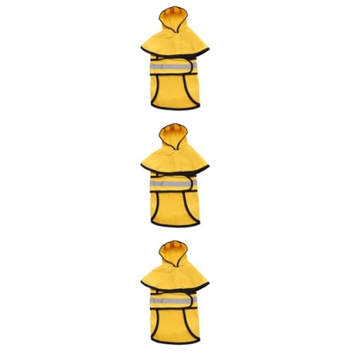 Kisangel 3-teiliges Leichtes Regenjacken-Haustier-Hunde-reflektierendes Regenmantel-Haustier-Kapuzen-Regenmantel-Kleiner Hund-ralinwear-gelb 3XL Kisangel 3-teiliges Leichtes Regenjacken-Haustier-Hunde-reflektierendes Regenmantel-Haustier-Kapuzen-Regenmantel-Kleiner Hund-ralinwear-gelb 3XL von Kisangel