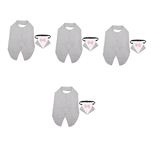 Kisangel 4 Sets Luxuriöses Bandana-Set Für Die Hochzeit Männlicher Hunde Dekoratives Haustierkostüm Für Hunde von Kisangel