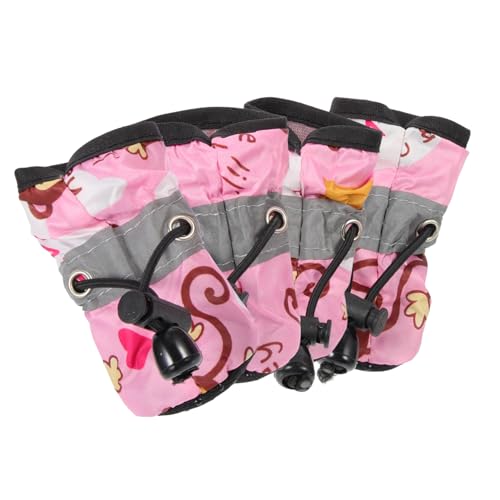 Kisangel 4sätze Praktische rutschfeste Hundeschuhe Für Kleine Haustiere Atmungsaktive Und Reflektierende Pfotenschutz-Boots Für Outdoor-aktivitäten Und Schutz Bei Winterwetter von Kisangel