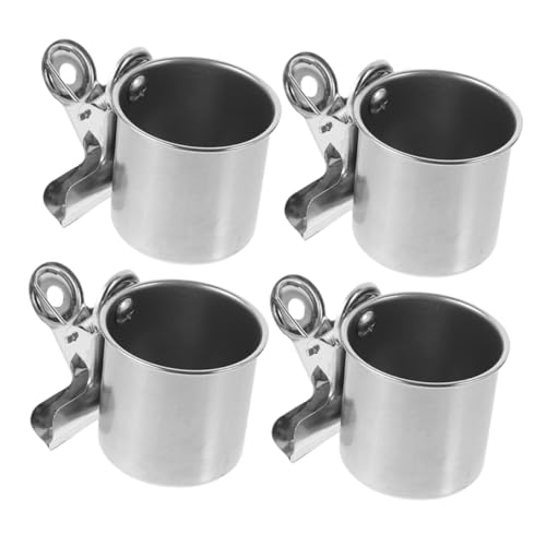 Kisangel 4 Stück Futter Und Wassernäpfe Kleine Vögel Nymphensittiche Sittiche Futterspender Edelstahl Vogelfutterbecher Mit Klemme Für Papageienkäfig Kisangel 4 Stück Futter Und Wassernäpfe Kleine Vögel Nymphensittiche Sittiche Futterspender Edelstahl Vogelfutterbecher Mit Klemme Für Papageienkäfig von Kisangel