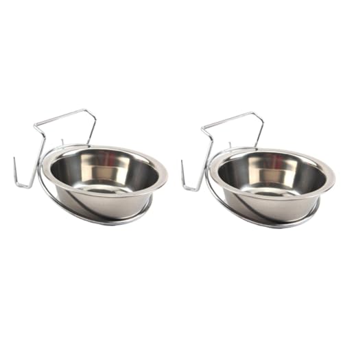 Kisangel 4 Stück Hundefutter pet Water Bowl pet Supplies Essenstabletts Wasserspender für hundehütte hundesofa hängender Futternapf hundenapf Edelstahl Rostfreier Stahl Zubringer von Kisangel