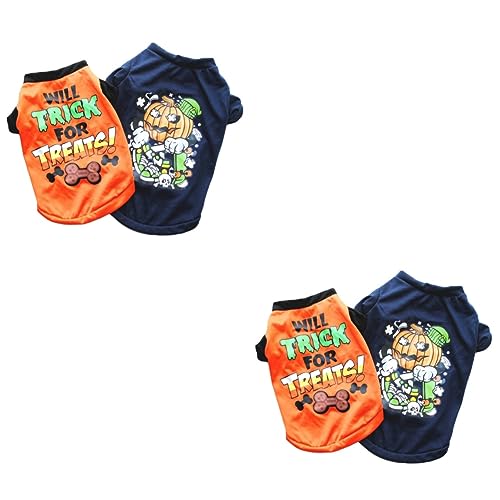 Kisangel 4 Stück Halloween-Haustierhundet-Shirt Halloween Theme Halloween Costume Hündchen-Pyjama Katze Winterpullover lustiges Haustierkleid Haustier-T-Shirt Polyester Baumwolle Kisangel 4 Stück Halloween-Haustierhundet-Shirt Halloween Theme Halloween Costume Hündchen-Pyjama Katze Winterpullover lustiges Haustierkleid Haustier-T-Shirt Polyester Baumwolle von Kisangel