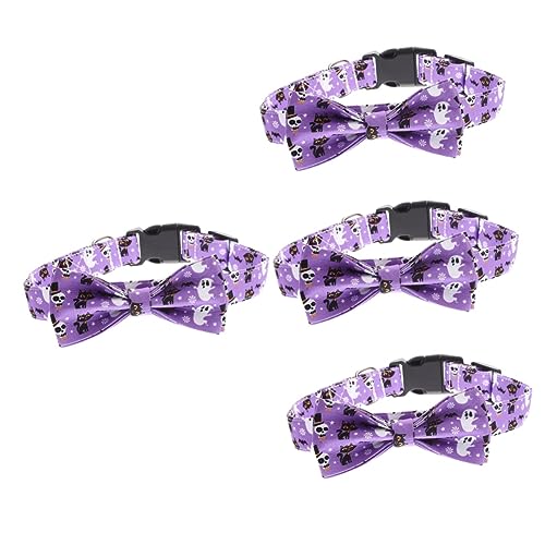 Kisangel 4stücke Verstellbares Halloween Katzencollar Mit Abnehmbarem Schleifen-Design Für Niedliche Haustiere Für Halloween-Partys Kisangel 4stücke Verstellbares Halloween Katzencollar Mit Abnehmbarem Schleifen-Design Für Niedliche Haustiere Für Halloween-Partys von Kisangel