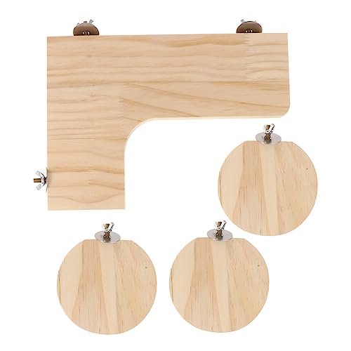 Kisangel Hamsterkäfig Spielzeug 4 Stück Holzpedale Plattform für Hamster Chinchilla Meerschweinchen Natürliche Holzmaterialien Kletter und Sprungspielzeug zur Koordination und Gesundheit von Kisangel