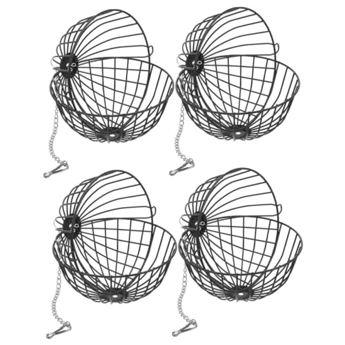 Kisangel 4 Stück Hamsterkäfig Hasen-futterbälle Ball Aus Dem Grasspender Feederbälle Kaninchen-heu-futterball Futterspender Für Kaninchen Hasenfutter Rostfreier Stahl Black von Kisangel