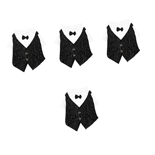 Kisangel 4 Stück Haustieranzug Halloween-Shirts Anzug für Hunde Hundekleidung hundeanzug Jungs kostüm Welpenhalsband Haustier-Ornament formelles Hemd der Katze Hase Weste Jacke Krawatte von Kisangel
