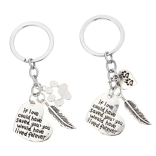 Kisangel 4 Stück Hund-Gedenk-Anhänger personalisierte Schlüsselanhänger für Haustiere Taschenanhänger zum Aufhängen schlüsselanhänger mit Gravur Hundepfoten Anhänger Schlüsselanhänger von Kisangel