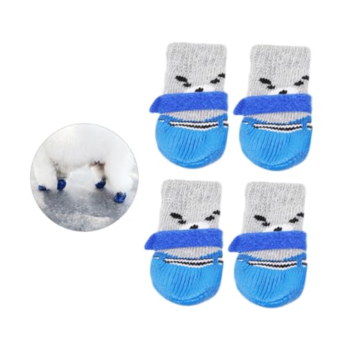 Kisangel 4 Stück Hundesocken Weihnachtssocken Hundebekleidung für kleine Hunde Junge wasserdichte Socken Welpe Haustiersocken Baumwollsocken für Haustiere draussen Schutz Katzenpfote Boden von Kisangel