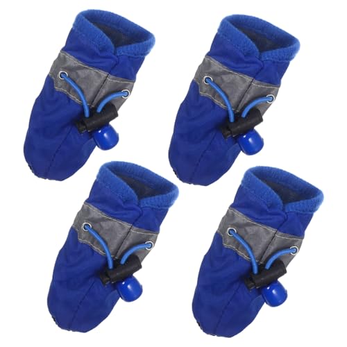 Kisangel 4 Stück Schuhe für Hunde Hundeschuhe für den Winter Pfotenschutz für Hundestiefel Hunde Schuhe Dog Shoes Schneestiefel Haustier Stiefel für Hunde einstellbar Pullover Keramik Socke von Kisangel