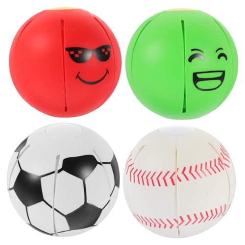 Kisangel 4 Stück Interaktiver Hundespielzeug Ball Bissfester Elastischer Kauspielzeug Ball für Welpen Leicht Robust Fördert Zahnpflege und Spielspaß für Training und Beschäftigung zu Hause von Kisangel