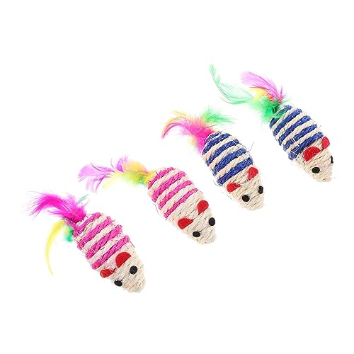 Kisangel Süßes Mäuse-katzenspielzeug-Set 4-TLG. Kätzchen-mausspielzeug Sisalmaterial Zur Unterhaltung und Bewegung des Haustiers Kisangel Süßes Mäuse-katzenspielzeug-Set 4-TLG. Kätzchen-mausspielzeug Sisalmaterial Zur Unterhaltung und Bewegung des Haustiers von Kisangel