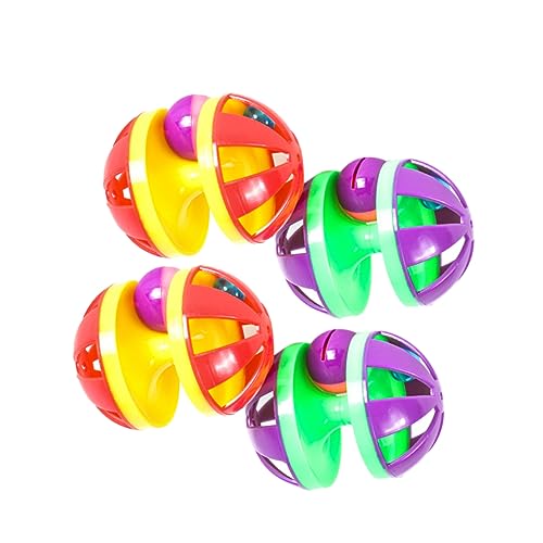 Kisangel 4 Stücke Katze Interaktive Haustier Spielzeug Doppel Glocken Spielzeug Bälle für Spielen Übung Kisangel 4 Stücke Katze Interaktive Haustier Spielzeug Doppel Glocken Spielzeug Bälle für Spielen Übung von Kisangel