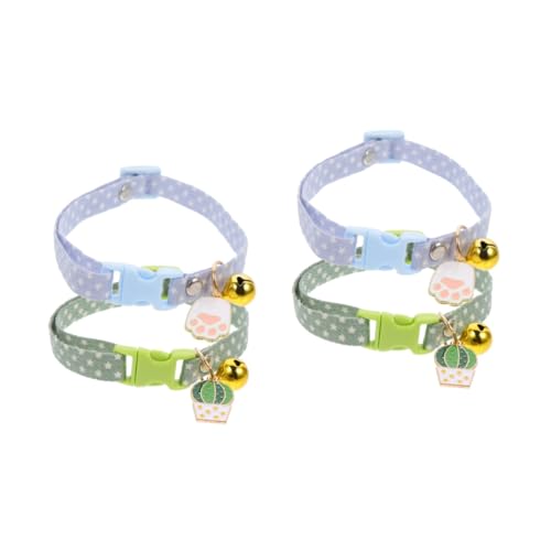 Kisangel 4 Stück Katzenhalsband Abreißhalsbänder für Katzen Junge Halskette Halsketten eine Halskette Katzenhalsbänder für Mädchen -Kätzchenhalsband abnehmbar Zubehör Leine Anhänger von Kisangel