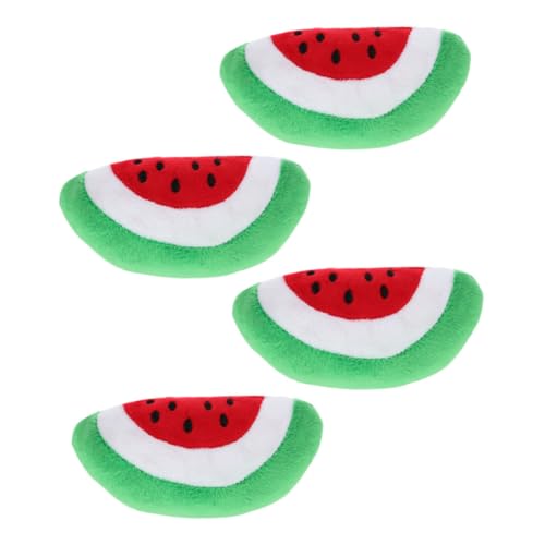 Kisangel 4 Stück Plüschspielzeug für Haustiere süße plüschtiere Cute plushie Wassermelonen-Haustier-Plüschtier Zahnbürste für Welpen Plüschfigur Spielzeug Schleifspielzeug von Kisangel