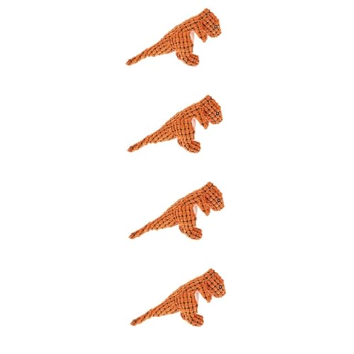 Kisangel 4 Stück Quietschendes Dinosaurier-Spielzeug Cartoon-Welpen-Spielzeug Indoor-Hundespielzeug Spielzeuge Bissfestes Hundespielzeug Beißspielzeug für Welpen Modellieren Plüschtier rot von Kisangel