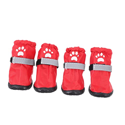 Kisangel 4 Stück Regenstiefel für Haustiere hundeschuhe Regenschuhe für Haustiere rutschfeste Welpenschuhe Haustierzubehör wasserdichte Haustierschuhe Heimtierbedarf von Kisangel