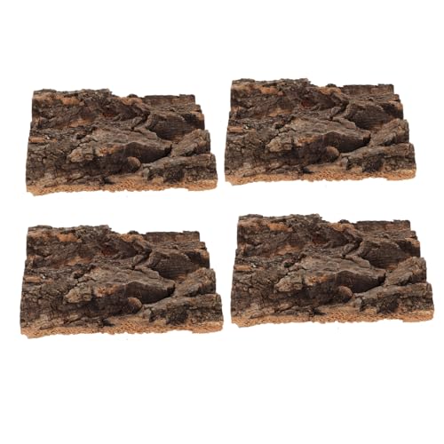 Kisangel 4 Stück Reptilien-Terrarium-rinde, Reptilien-sonnenplattform Und Versteck, Aquarium-Dekorationen, Klettermatte, Lebensraum Für Eidechsen, Schlangen, Spinnen von Kisangel