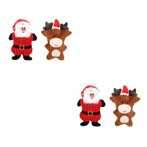 Kisangel 4 Stück Sound-Spielzeug für Haustiere Kuscheltier Welpe Weihnachtsspielzeug für Hunde Plüschtier Spielzeuge Haustier Spielzeug Soundspielzeug für Hunde Füllung Spielzeughund bilden von Kisangel