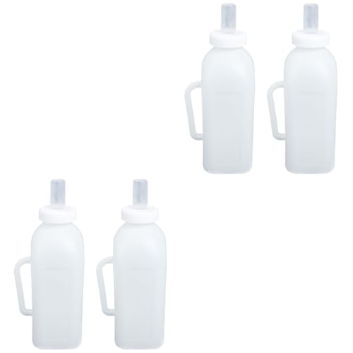 Kisangel 4 Stück Spielzeugbehälter Trinkflasche für Kälber Babyflasche milchkännchen Säuglingsflasche für Kalb Griff Kälberflasche Geflügel kleine Milchflasche Milchkanne Stillgerät Plastik von Kisangel