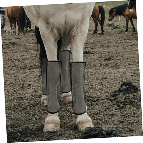 Kisangel 4 Stück Teiliges Fliegenstiefel für Pferde Atmungsaktive Netzbeine mit Rutschfestem Kühlendem Mesh Schützt vor Mücken und Fliegen für Langanhaltenden Outdoor Einsatz von Kisangel