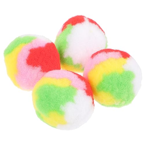 Kisangel 4 Stück Teiliges Katzenspielzeug Bunte Filzbälle Interaktiv Robustes Verschleißfestes Material Katzentraining und Beschäftigung für Kätzchen und Katzen Langlebige und Spielbälle von Kisangel