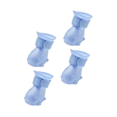 Kisangel 4 Stück Teiliges wasserdichte Hunderegenstiefel mit Rutschfester Sohle Leichte Outdoor Gummischuhe für Kleine Hunde Praktische Pfotenfreundliche Schutzschuhe für Nasse Tage Kisangel 4 Stück Teiliges wasserdichte Hunderegenstiefel mit Rutschfester Sohle Leichte Outdoor Gummischuhe für Kleine Hunde Praktische Pfotenfreundliche Schutzschuhe für Nasse Tage von Kisangel