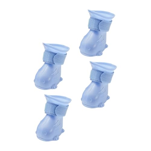 Kisangel 4 Stück Teiliges wasserdichte Outdoor Hundeschuhe aus Tep Material mit Rutschfester Sohle Wetterfeste Welpen Regenstiefel Mittlere Langlebig und Sicher für Nasse Tage von Kisangel