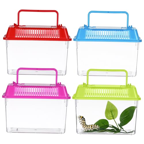 Kisangel Handheld Aquarium Tank 4 Stücke Reptil Fütterung Box Belüftung Wohn Boxen Kisangel Handheld Aquarium Tank 4 Stücke Reptil Fütterung Box Belüftung Wohn Boxen von Kisangel
