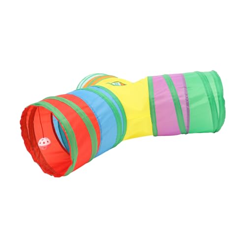 Kisangel 4 Stück Katzenspielzeug Für Den Innenbereich Robustes Polyester Kätzchen-zubehör Katzenspielzeug An Einer Schnur 3 Geräumige Tunnel von Kisangel