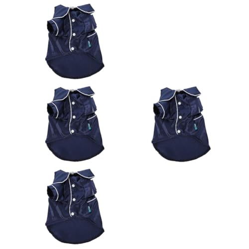 Kisangel 4 Stück hundepyjama Bademantel Welpe Katze ädchenbluse Pyjamas para Kinderpyjamas Nachthemd Haustier Hund Robe Schlafkostü für Haustiere Hündchen Hundekleidung Overalls Baumwolle von Kisangel