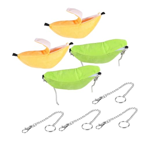 Kisangel 4 Teiliges Banane Haustierbett Hängematte aus Weichem Baumwollvlies Warmes Hamster Schlafnest mit Hängematte und Schaukelhaus Platzsparendes Kleintierbett für Käfig und Kleine Kisangel 4 Teiliges Banane Haustierbett Hängematte aus Weichem Baumwollvlies Warmes Hamster Schlafnest mit Hängematte und Schaukelhaus Platzsparendes Kleintierbett für Käfig und Kleine von Kisangel